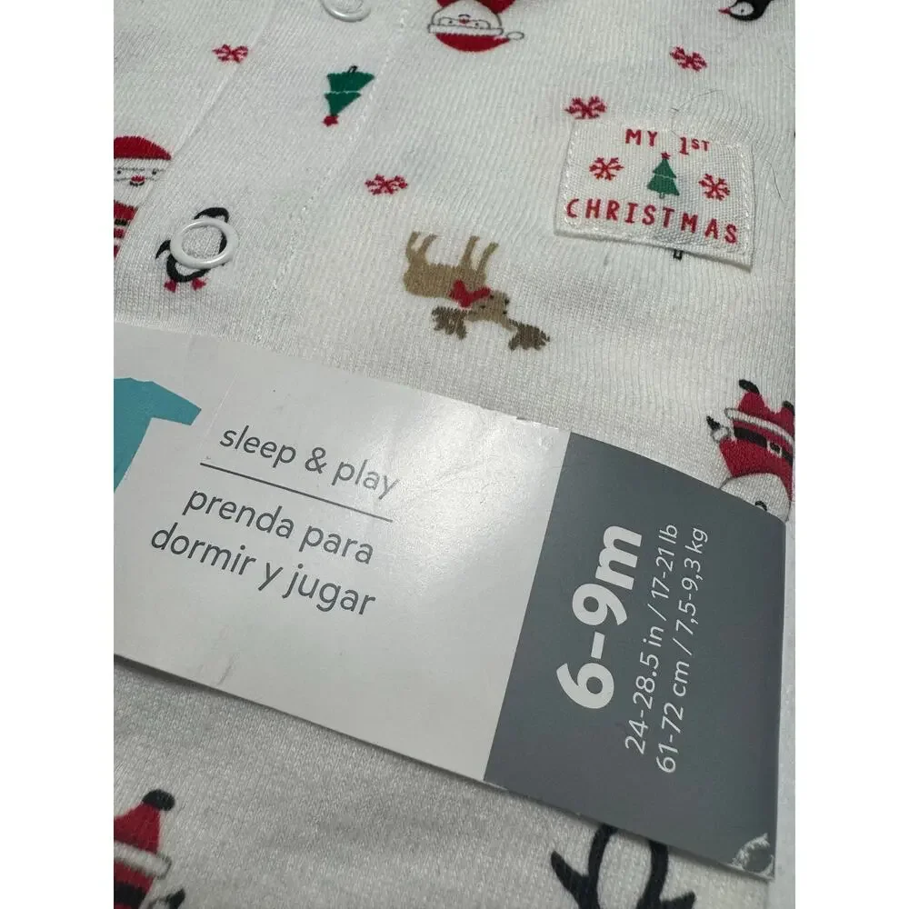 Carter's Child of Mine Sleep & Play Christmas Footie Pajamas 6-9 Months
